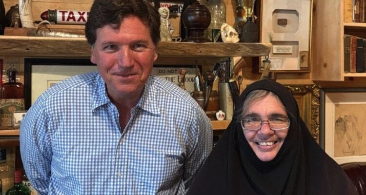 Tucker Carlson hosts Orthodox nun who calls Hamas the good guys and Israel the bad guys