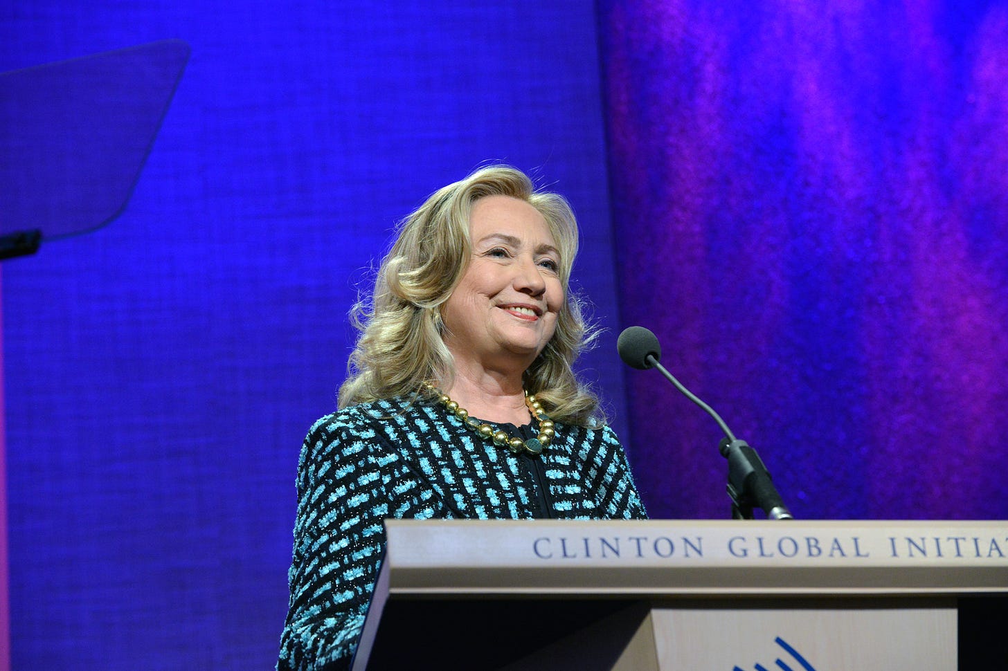 Hillary Clinton at the Clinton Global Initiative podium Hillary Clinton at the Clinton Global Initiative podium