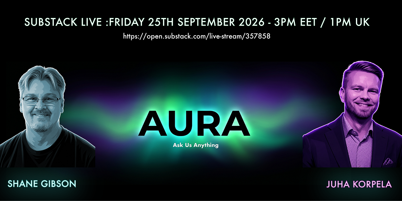 AURA - Juha Korpela - Friday, 25th September 2026 - 3PM EET / 1PM UK