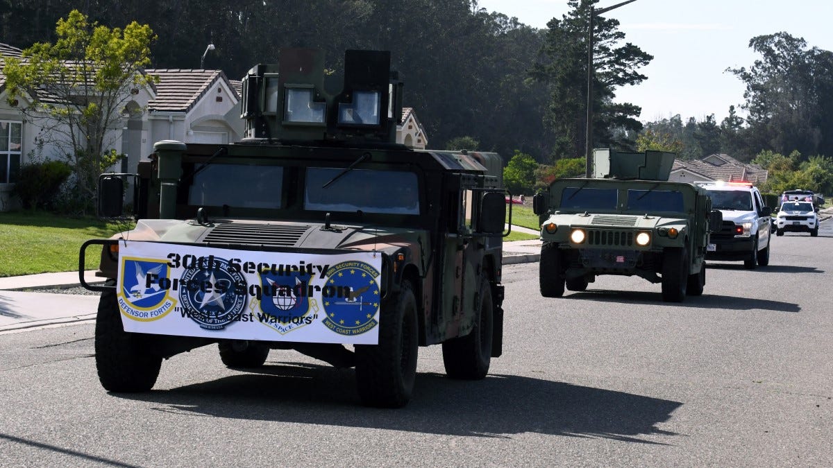 Vandenberg Air Force Base had a special socially distanced parade through base housing to celebrate the 73rd Birthday of the United States Air Force Sept. 18, 2020, at Vandenberg Air Force Base, Calif. Vandenberg Air Force Base had a special socially distanced parade through base housing to celebrate the 73rd Birthday of the United States Air Force Sept. 18, 2020, at Vandenberg Air Force Base, Calif.