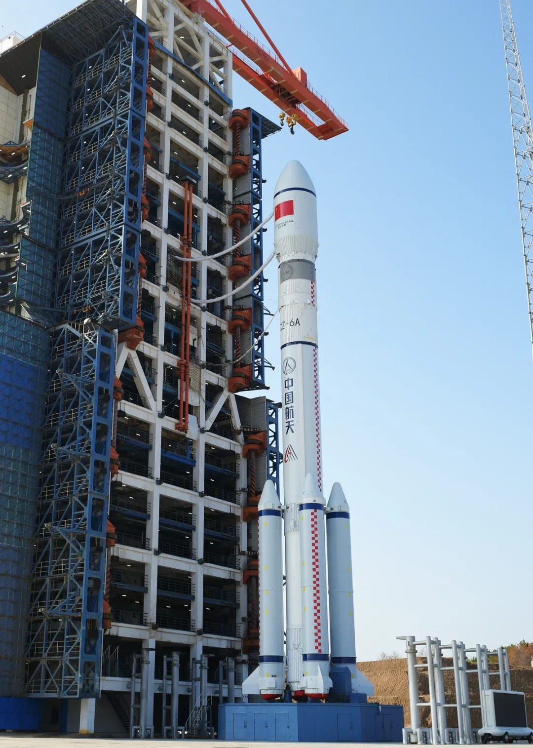 The Long March 6A Y24 vehicle stood at Launch Complex 9A ahead of its launch mission.