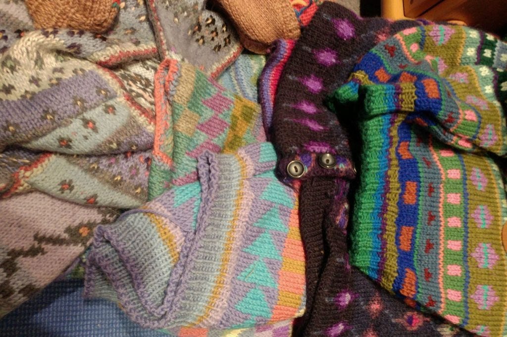 Knitting influenced by Kaffe Fassett