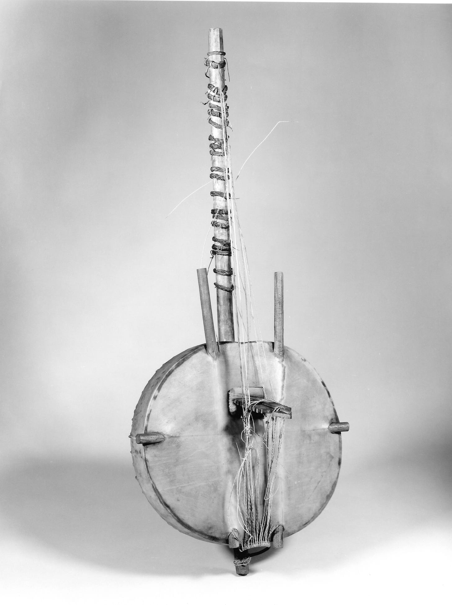 Kora, Gourd, skin, leather, wood., Mandinka