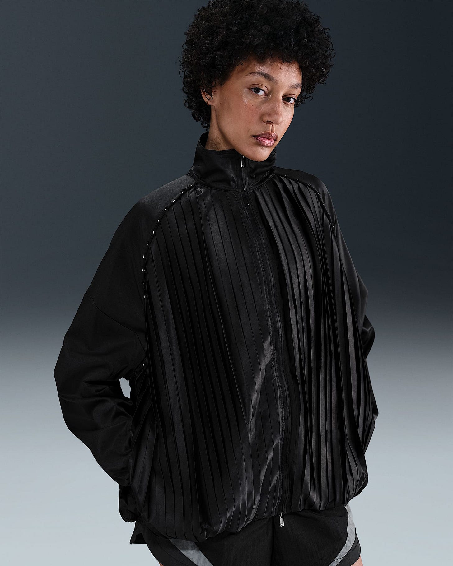 Nike Sportswear Collection Women's Pleated Track Jacket - Black/Black