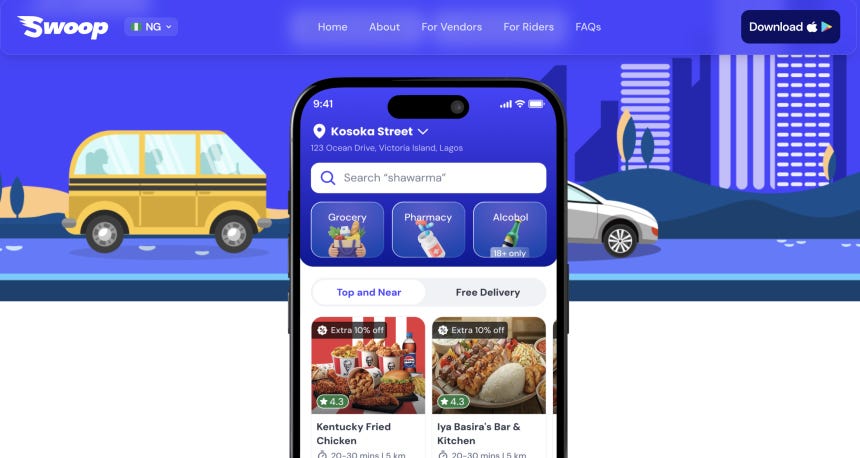 Swoop, A Food Delivery App Founded By 19-Year-Old Dropout, Raises $7.3  Million and Launches in Nigeria