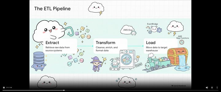 4 screenshots of a cute animated video generated by Gemini Notebook
