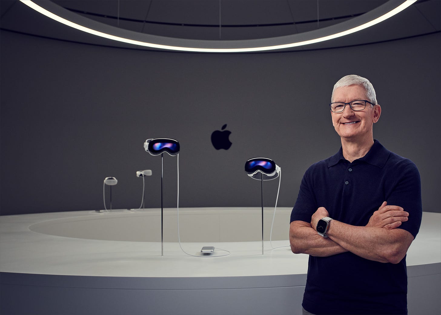 Tim Cook unveiled the Apple Vision Pro headset at WWDC 2023 Tim Cook unveiled the Apple Vision Pro headset at WWDC 2023