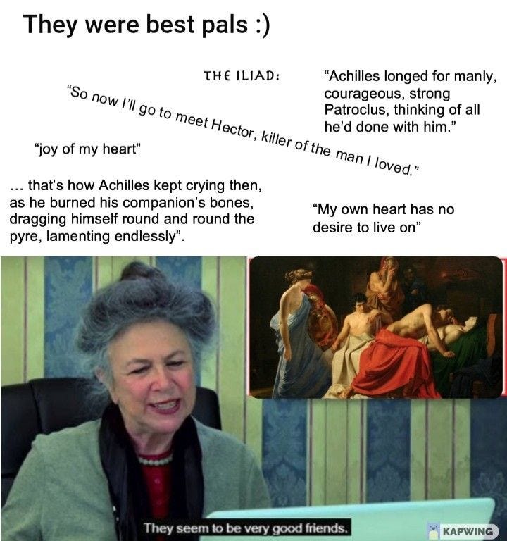 Pin by elliehope123 on Books | Greek mythology humor, Achilles and  patroclus, Achilles