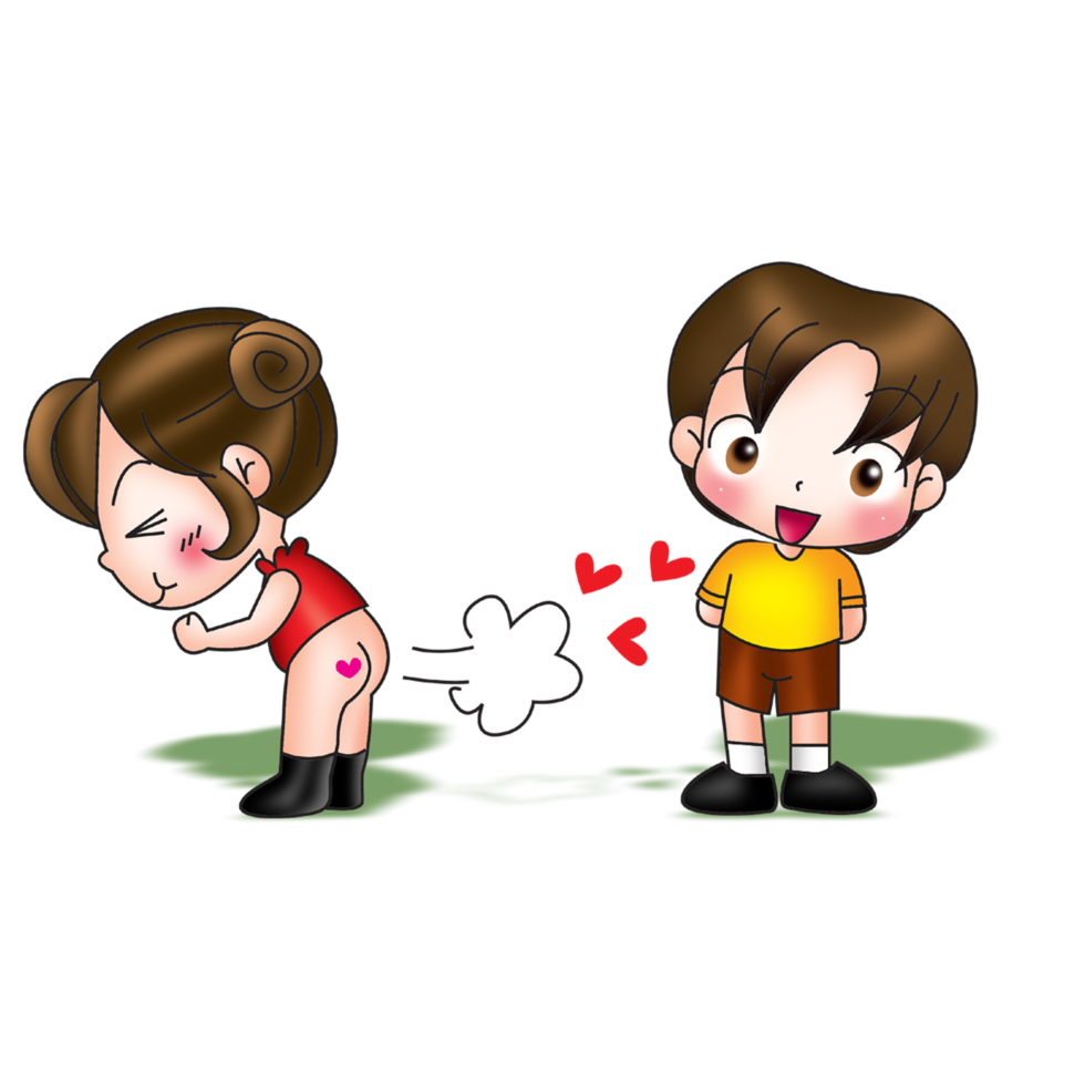 cartoon fun fart cute couple 8470284 PNG