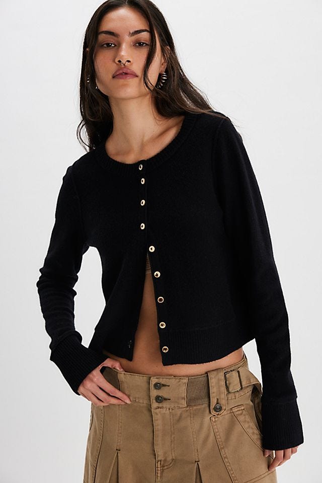 Nocturnal Solid Cashmere Cardi