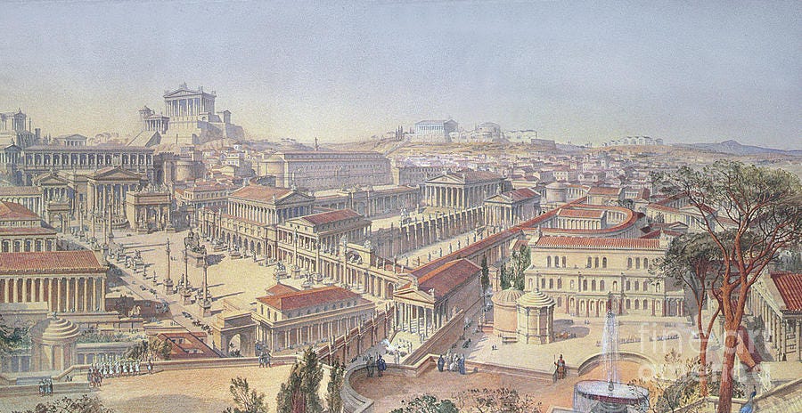 Rome As It Was, Detail Painting by Arthur Ashpitel - Metal Posters Rome As It Was, Detail Painting by Arthur Ashpitel - Metal Posters