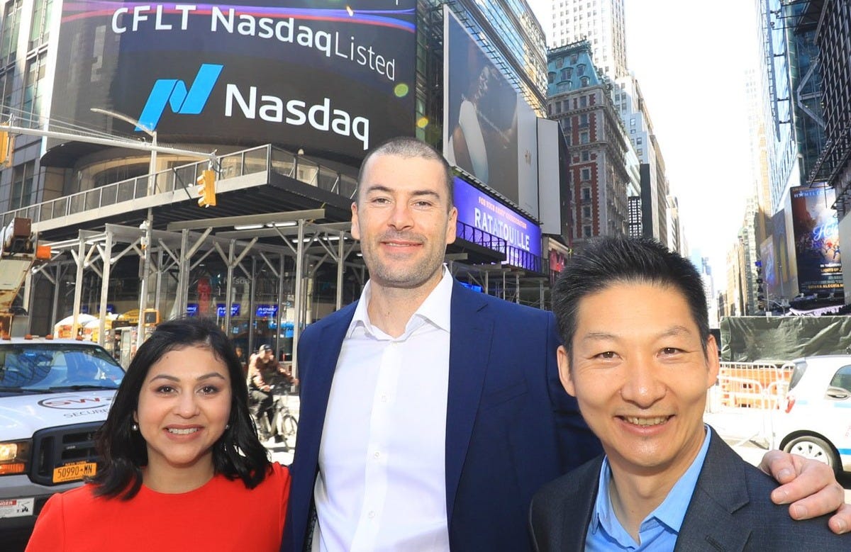 Confluent founders Neha Narkhede, Jay Kreps, and Jun Rao