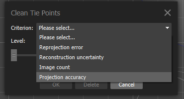 Clean Tie Points Menu Image
