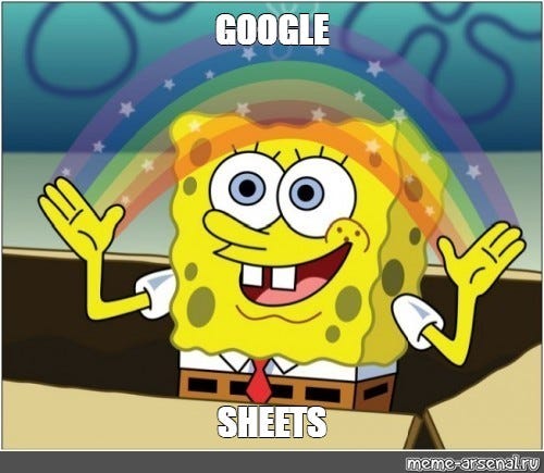 Meme: "GOOGLE SHEETS" - All Templates - Meme-arsenal.com