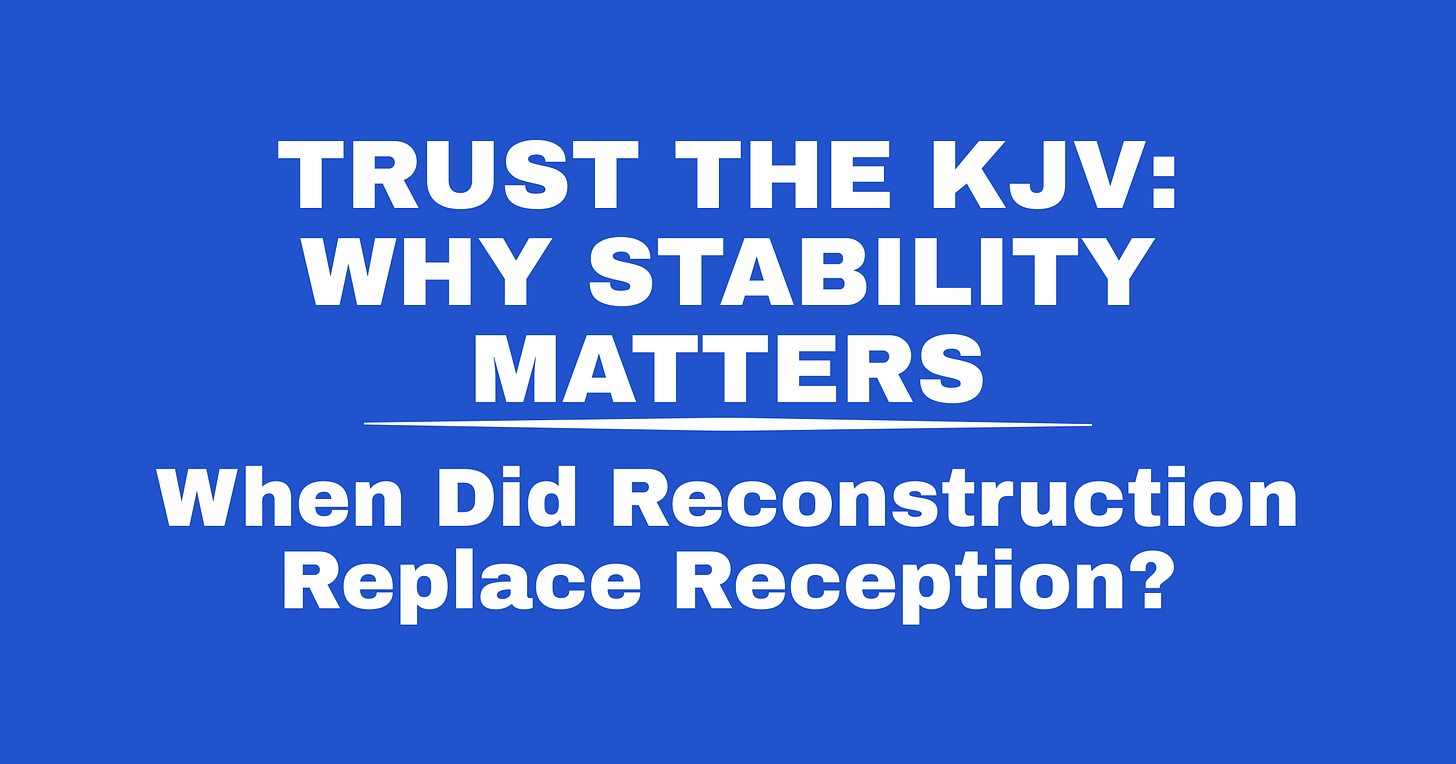 When Did Reconstruction Replace Reception?