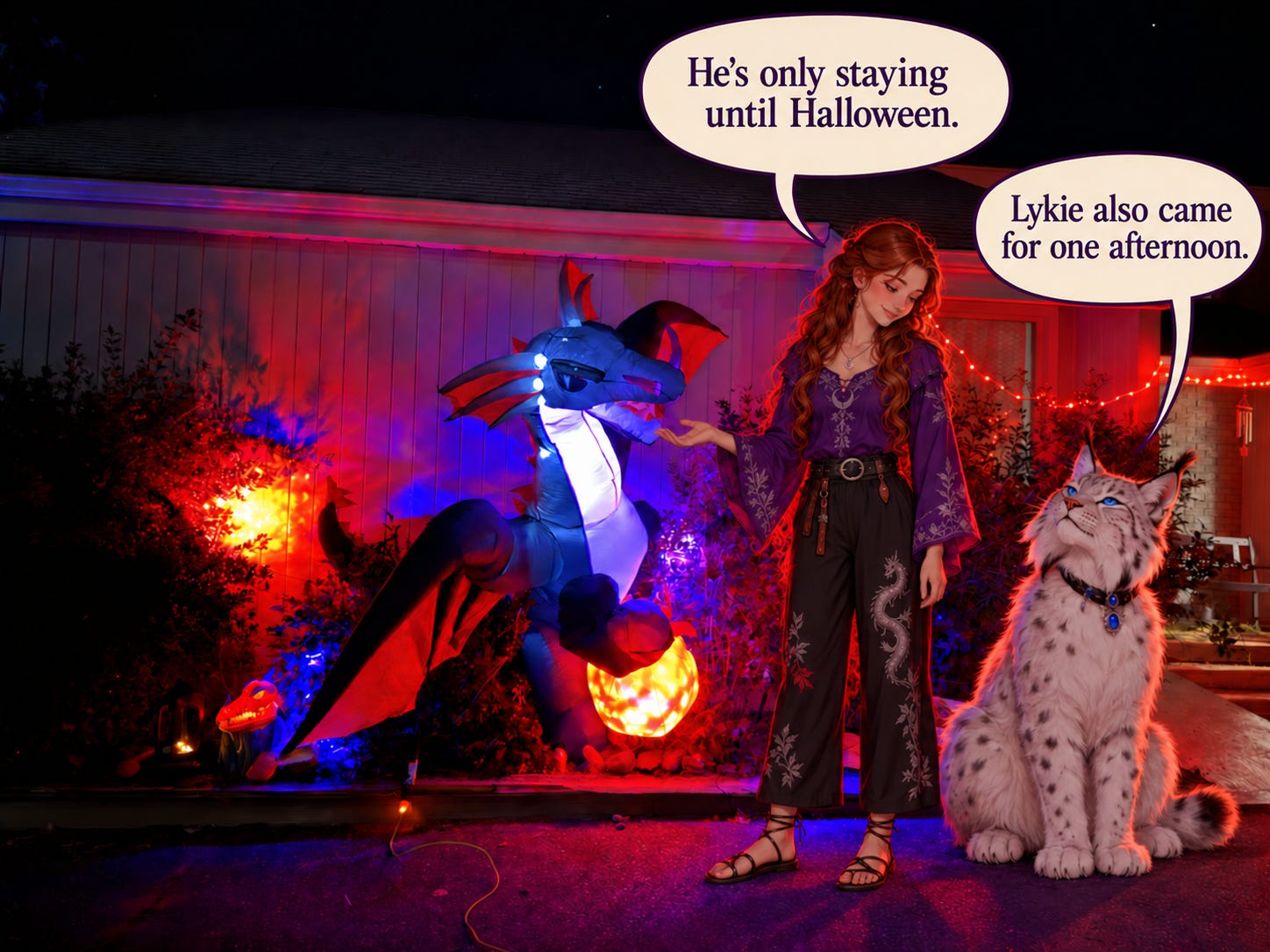 Angelika and Jynx in front of the dispaly. Angelika says it's only until Halloweed. Angelika and Jynx in front of the dispaly. Angelika says it's only until Halloweed.