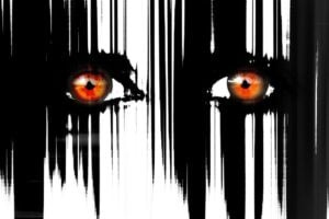 An illustration of fear, focusing on the eyes