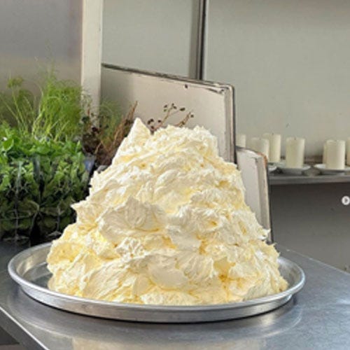 Piles of whipped butter