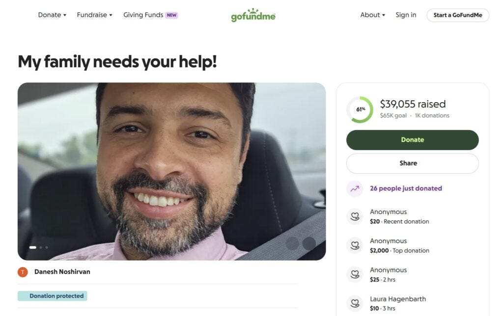 Danesh GoFundMe Fail Danesh GoFundMe Fail