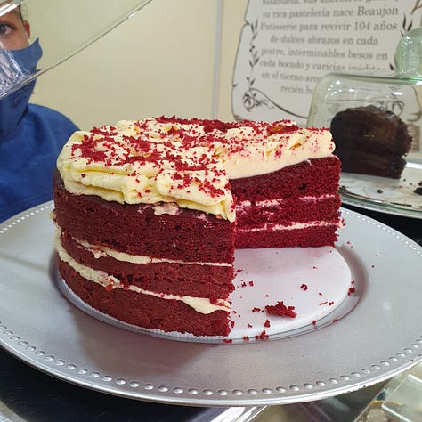 torta de zanahoria, red Velvet y de chocolate