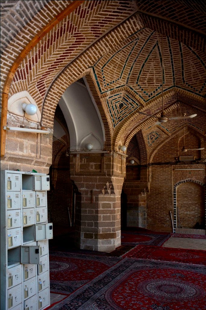 Brick interior of the arches, with modern additions Brick interior of the arches, with modern additions