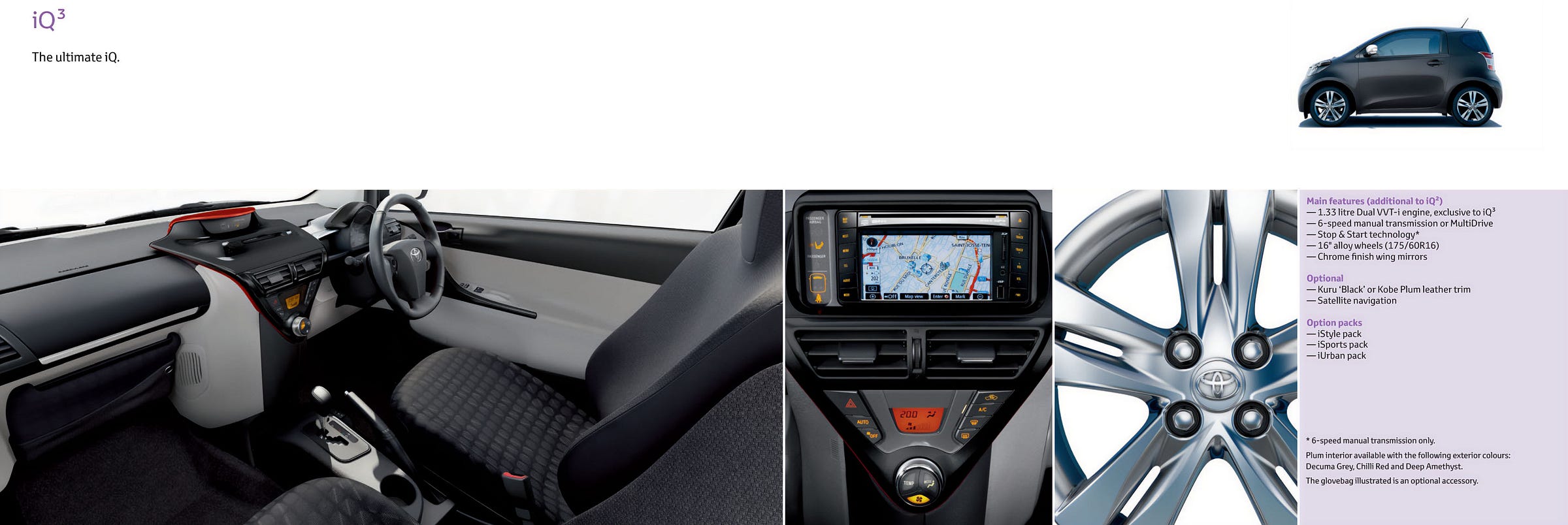 Toyota iQ 2012 UK brochure interior iq3 Toyota iQ 2012 UK brochure interior iq3