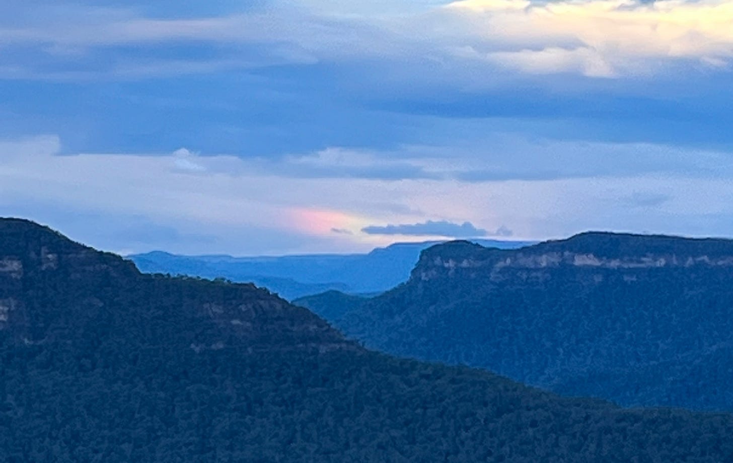 rainbow of light in west at sublime point. Michelle Cowles