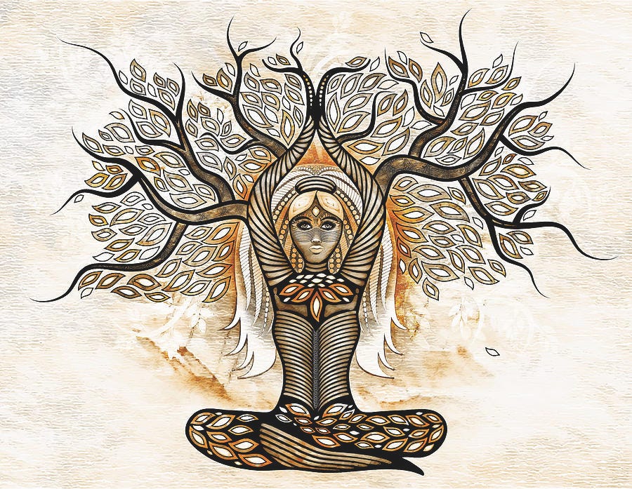 Shamanka - Shaman Woman Tree by Serena King