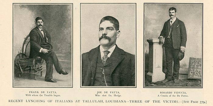Recent Lynching Of Italians At Tallulah, Louisiana Recent Lynching Of Italians At Tallulah, Louisiana