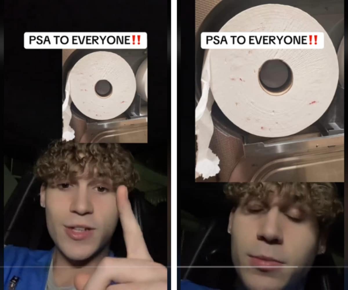 Screenshots of the creator showing the contaminated toilet paper (Image source: TikTok/@601.devan)