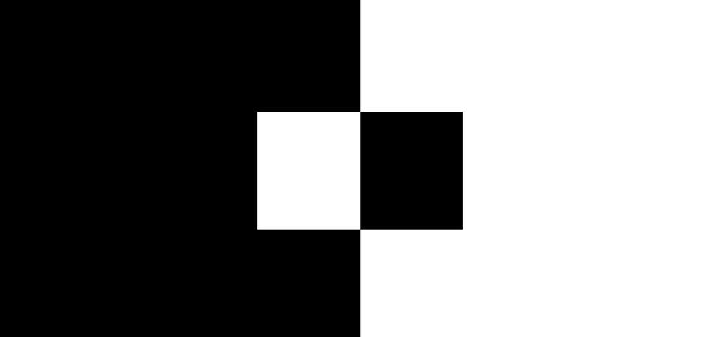 Black and white squared image, demonstrating colour contrast usage