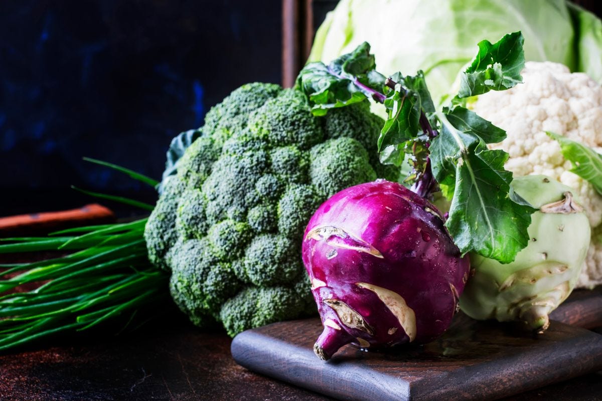 Broccoli, kohlrabi, and cauliflower Broccoli, kohlrabi, and cauliflower