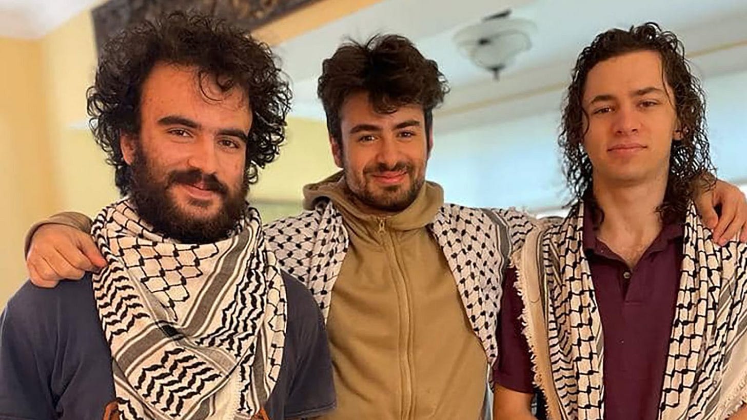 From left, Tahseen Ali Ahmad, Kinnan Abdalhamid and Hisham Awartani.