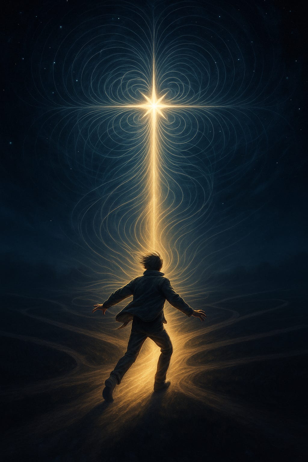 AI generated image for prompt: A person standing at a dramati...