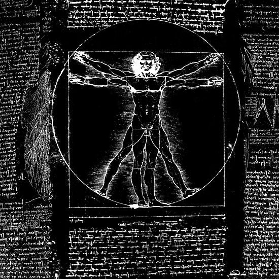 VITRUVIAN MAN Handwriting of Leonardo Da Vinci Black White ... VITRUVIAN MAN Handwriting of Leonardo Da Vinci Black White ...