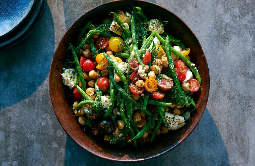 Tomato-Green Bean Salad With Chickpeas, Feta and Dill Tomato-Green Bean Salad With Chickpeas, Feta and Dill