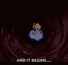 Gif of Alice falling down the rabbit hole