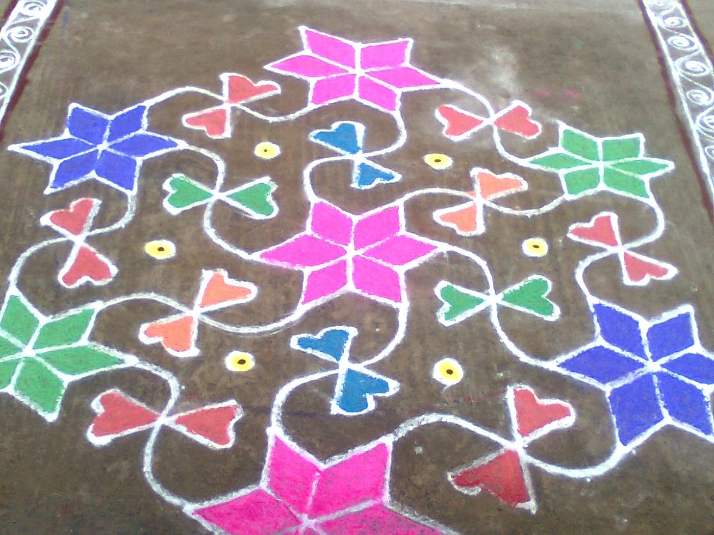 Kolam outside a house in Tamil Nadu, India Kolam outside a house in Tamil Nadu, India