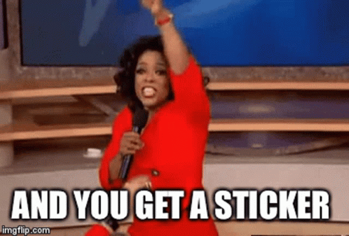 Oprah Winfrey Sticker GIF - Oprah Winfrey Sticker You Get A Sticker GIFs