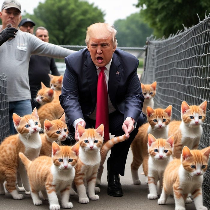 AI art of Trump confiscating kittens
