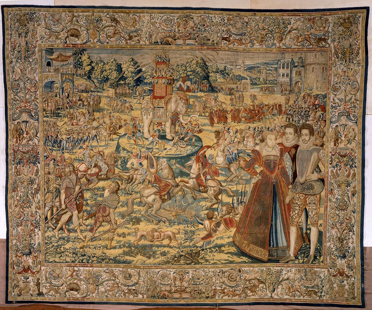 Valois festival tapestry with an elephant Valois festival tapestry with an elephant