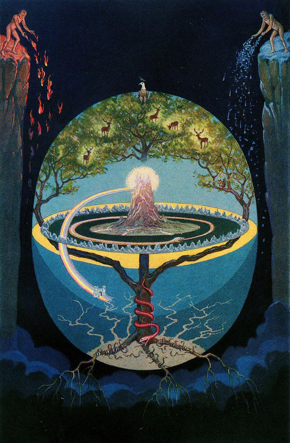r/Norse - a drawing of a tree with a volcano and a fire r/Norse - a drawing of a tree with a volcano and a fire