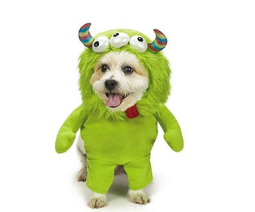 Amazon.com : Green Three Eyed Monster Dog Costume Super Soft ...
