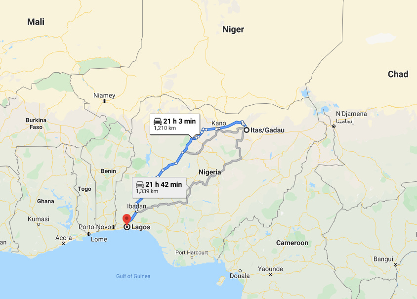 From Itas in Bauchi, Ladipo travelled for 32 hours to get to Lagos, including a six-hour wait at a park in Kano. From Itas in Bauchi, Ladipo travelled for 32 hours to get to Lagos, including a six-hour wait at a park in Kano.