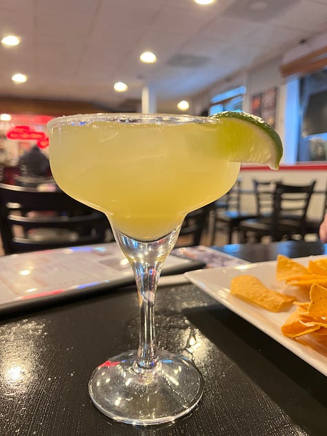 Two lime margaritas