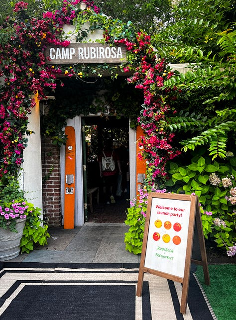 photos of Camp Rubirosa in East Hampton, the tomato-centric dinner scape, and a limoncello cocktail