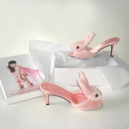 5 Words Or Less: The Best Place To Wear These High Heel Bunny Slippers Is  ______. | Glamour