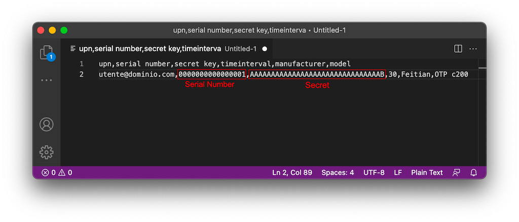 File CSV utenti e token File CSV utenti e token