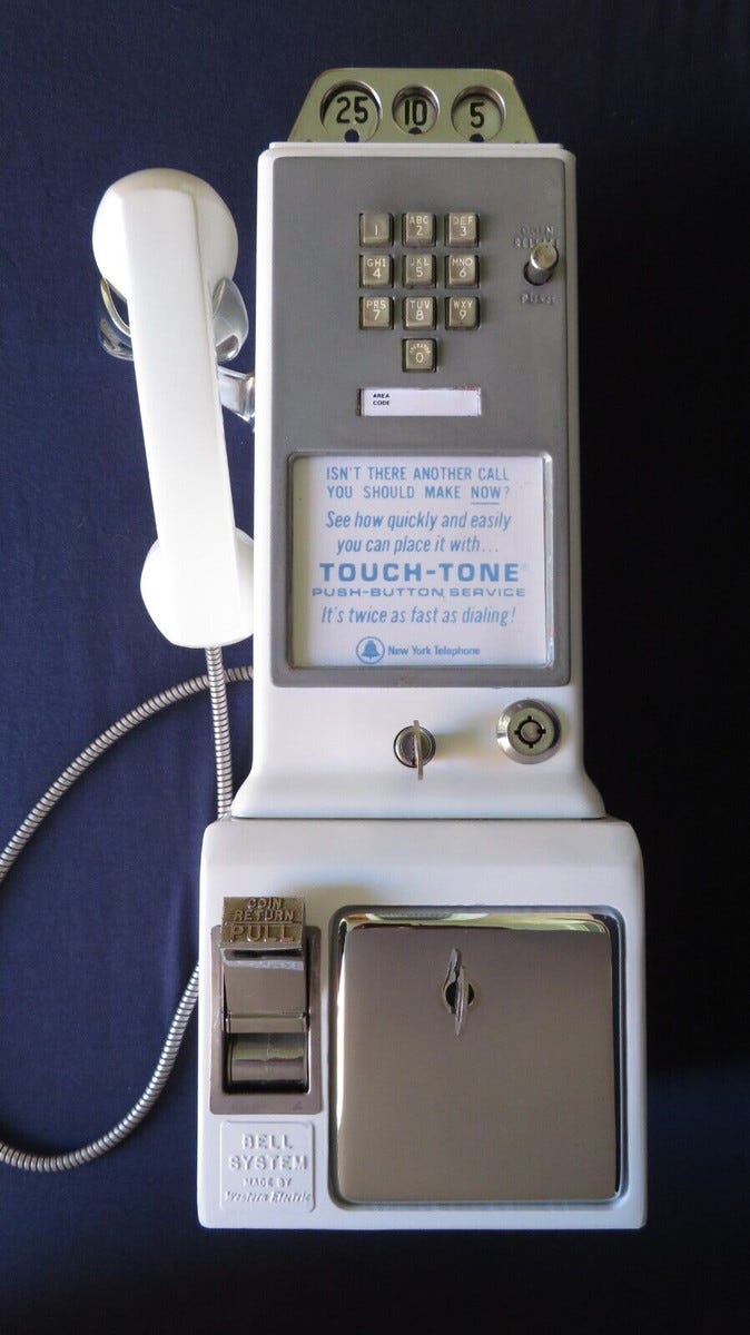 1234G 10 Button Payphone 1964 White 1964 Worlds Fair 1234G 10 Button Payphone 1964 White 1964 Worlds Fair