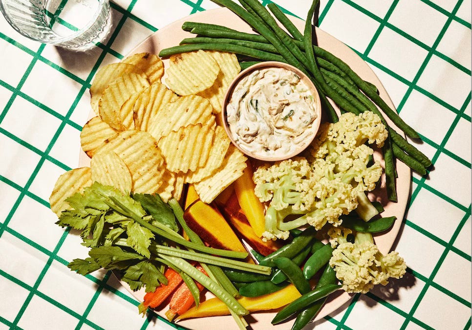 Chinatown Crudités with Sour Cream and Green Onion Dip